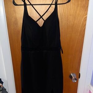 Elegant Black Strappy Dress